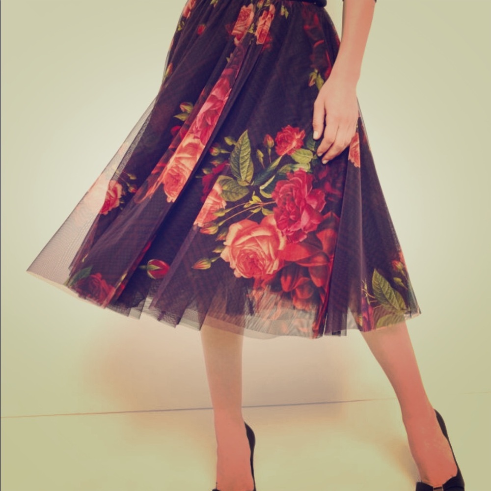 Ted Baker Ondra Juxtapose Rose Skirt Size 1